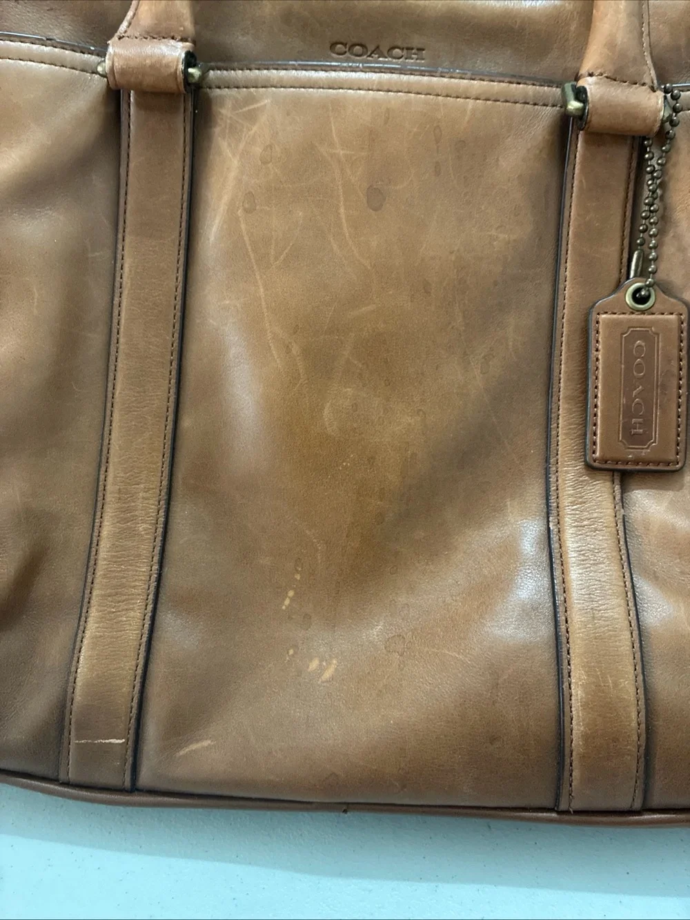 Coach Men's Leather Briefcase Bag in Brown | Coach Brown Leather Laptop Briefcas